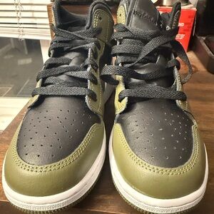 Black and Olive Green Sneakers